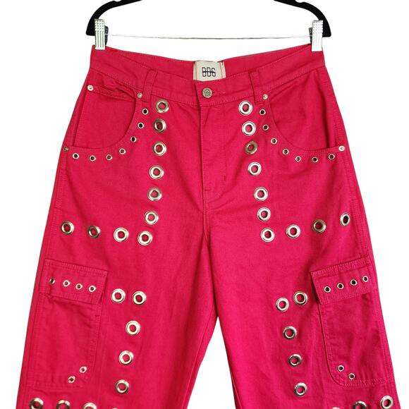 BDG Urban Outfitters Womens Maxo Grommet Cargo Jeans Size 28 Pink Denim Utility - Picture 4 of 16